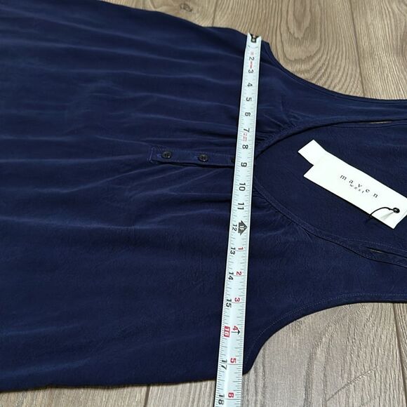 Maven West Peplum Navy Blue Tank Size XS - Picture 7 of 10